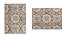 Global Rug Designs Haven Hav11 Taupe and Blue 7'10" x 10'5" Area Rug